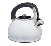 KitchenCraft Lovello Hervidor de Agua con Silbato de Acero Inoxidable, 2,5 L - Blanco