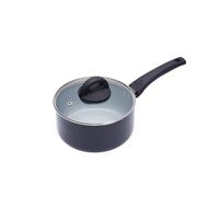 KitchenCraft MasterClass Cazuela de Cerámica Antiadherente, Apta para Cocinas de Inducción, 18 cm - Negro