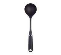 KitchenCraft MasterClass Cuchara Sopera de Nylon, Apta para Superficies con Revestimiento Antiadherente, 34 cm - Negro