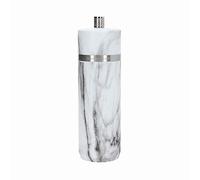 KitchenCraft MasterClass Molinillo Manual Inoxidable para Sal o Pimienta, Tapas Intercambiables con Iniciales, Efecto Mármol, 17 cm - Blanco/Gris