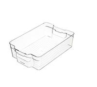 KitchenCraft Caja de plástico mediana apilable para alimentos y manualidades, 31,5 x 21 x 9 cm - Sin BPA, Transparente