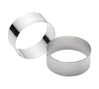 KitchenCraft Anillos grandes de acero inoxidable para cocinar, 9 x 3,5 cm (Juego de 2), Plateados
