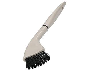 KitchenCraft Natural Elements Cepillo para Espacios Pequeños y Baños Ecológico de Plástico Reciclado con Cerdas de Paja Antirasguños 24 cm Gris