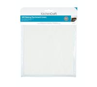 KitchenCraft Rollo de papel vegetal para hornear, Papel vegetal para hornear, Multifunción, 20 cm (8") - Cuadrado (Paquete de 100), Blanco