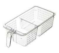 KitchenCraft Caja organizadora mediana de plástico para nevera/armario, 15,5 x 31 x 9 cm (6" x 12" x 3,5") - Transparente