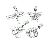 KitchenCraft Pesas para Mantel, Pinzas para Mantel, Diseño Insectos, Color Gris, 4 Piezas