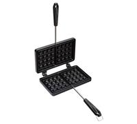 KitchenCraft Plancha para gofres con revestimiento antiadherente, plancha para gofres de cocina, sencilla y práctica, negra