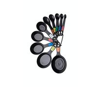 KitchenCraft Juego de cucharas medidoras universales, cucharaditas y cucharillas para medir ingredientes secos y líquidos, negro, juego de 10