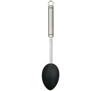 KitchenCraft Cuchara de cocina profesional de nylon con mango de acero inoxidable, 34 cm (13,5"), plata/negro