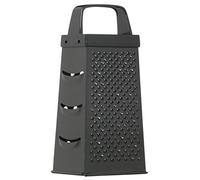 KitchenCraft Rallador de queso antiadherente, 4 caras, acero inoxidable, negro, 22,5 x 17,5 x 1 cm