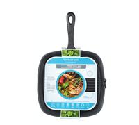 KitchenCraft Sartén de hierro fundido para placa de inducción, cuadrada, 23cm, negra, KitchenCraft 15 años de garantía