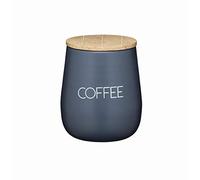 KitchenCraft Serenity - Bote Hermético para Café con Tapa, Metal/Madera de Mango, Color Gris/Madera, 12,5 x 15 cm