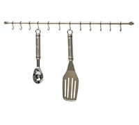 KitchenCraft Stainless Steel Kitchen Utensil Hanging Rack with 12 Hooks, 52 cm (20.5")