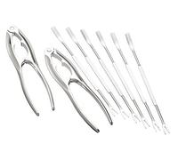 KitchenCraft Juego de utensilios para marisco con pinzas para cangrejo y tenedores para langosta, acero inoxidable, 8 piezas