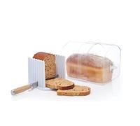 KitchenCraft Bread Bin Stay Fresh-Panera expandible con guía para Cortar Pan, L