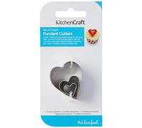 KitchenCraft Sweetly Does It Cortadores de fondant, en forma de corazón, acero inoxidable, juego de 3, plateado