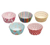 KitchenCraft Paquete de 250 moldes para magdalenas, surtido de estampados florales y de rayas "Brights", papel, multicolor, 7 cm