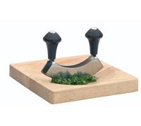 KitchenCraft Tabla para Picar de Madera con Cortador de Media Luna 20 cm 14 cm