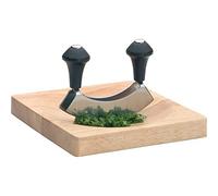 KitchenCraft Tabla para Picar de Madera con Cortador de Media Luna 20 cm 14 cm