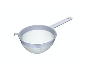 KitchenCraft Tamiz de plástico 18 cm, grande con malla de nylon resistente al calor, blanco