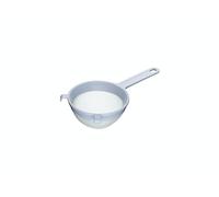 Kitchen Craft Tamizador redondo de plástico 12 cm, malla de nylon resistente al calor, blanco