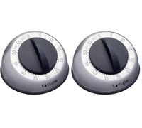 KitchenCraft Taylor Pro Temporizador de Cocina, Acero Inoxidable 60-Minutos Mini Temporizador de Cocina, Alarma Portátil para Cocinar y Hornear, Avalado por Chefs Profesionales (Paquete de 2)