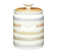 KitchenCraft Tea Caddy, Almacenamiento de té de cerámica a rayas, 800 ml