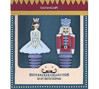 KitchenCraft - Tapones para Botella, Diseño Navideño, Colección el Cascanueces, Silicona, Multicolor