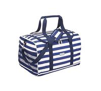 KitchenCraft "We Love Summer" Bolsa Nevera Familiar Extra Grande a Rayas Náuticas, 30 L (6.5 gal) - Azul Marino / Blanco