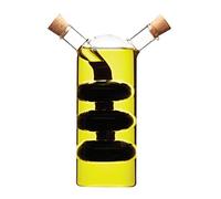 KitchenCraft World of Flavours Dispensador de aceite y vinagre de cristal, Botella 2 en 1 para aceite y vinagre, Botella en vinagrera con tapones de corcho, Diseño en cascada, 100 + 300 ml