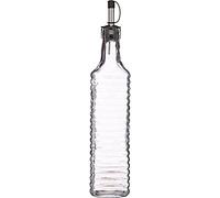KitchenCraft World of Flavours Botella de Aceite / Vinagrera Tradicional de Vidrio Estriado, 550 ml