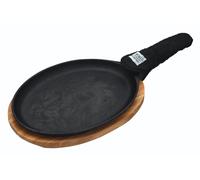 KitchenCraft: World of Flavours - Juego para Fajitas con Plato de Hierro Fundido, Tabla de Madera para Servir y Manopla para Mango, Caja Regalo, 41 x 19 x 5 cm