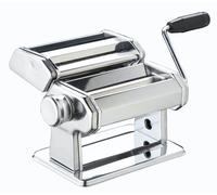 KitchenCraft World of Flavours Pasta Maker, Máquina de pasta manual con 9 grosores ajustables, cortador doble italiano de lujo, acero inoxidable