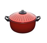 KitchenCraft World of Flavours Pasta Pot with Strainer, 4 Litres (7 Pintas) - Rojo