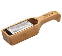 KitchenCraft World of Flavours Rallador de queso parmesano con mango, madera de bambú / acero inoxidable, 27,5 x 6 x 5 cm