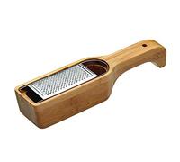 KitchenCraft World of Flavours Rallador de queso parmesano con mango, madera de bambú / acero inoxidable, 27,5 x 6 x 5 cm