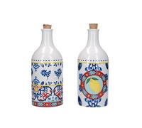 KitchenCraft World of Flavours Juego de botellas de vinagre y aceite, cerámica, multicolor, 500 ml