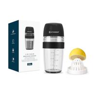 KITCHENDAO Recipiente 2 en 1 para aderezo de ensalada con exprimidor, boquilla para vertido, a prueba de fugas, agarre suave, apto para lavavajillas, sin BPA, dispensador casero de aceite y vinagre