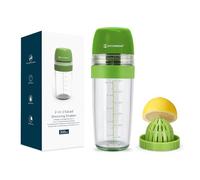 KITCHENDAO Recipiente 2 en 1 para aderezos de ensalada con exprimidor, boquilla de vertido, a prueba de fugas, apto para lavavajillas, sin BPA, dispensador casero de aceite y vinagre, botella