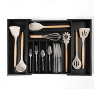 KitchenEdge cajón de la Cocina de la Bandeja organizadora, expansible a 63.5 cm de Ancho, 10 Compartimentos, bambú