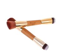 KITCHENKARATLY 2 piezas Brochas de Maquillaje Doble Punta Brocha Difuminar Alta Densidad para Colorete y Polvos Práctica y Duradera para Maquillaje Facial