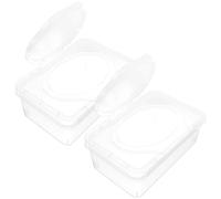 KITCHENKARATLY 2 piezas Dispensador Toallitas Caja con Tapa Transparente Resistente y Portátil Fácil Apertura Almacenamiento Higiénico para Uso Hogar y Exterior Pack Unidades