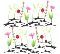 KITCHENKARATLY 30 Pinzas Pelo Forma de Planta para Niñas Set de 30 Piezas Brotes de Soja Verde Degradado Frutas Rojas Hierbas Rizadas Flores de Girasol y Flores Pequeñas Accesorios