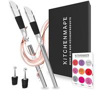 KITCHENMAPE Barra enfriadora de vino (2 piezas), barra enfriadora de vino de acero inoxidable con vertedor y marcadores de vidrio, regalo para los amantes del vino