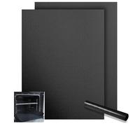 KitchenRaku Alfombrilla para horno de 32 x 50 cm, revestimiento antiadherente y resistente, accesorio de cocina indispensable para una limpieza (Negro claro, 2 unidades)