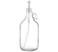 kitchentoolz Botella dispensadora de vidrio de medio galón, jarra grande con bomba para dispensador de jabón de lavandería, detergente líquido, suavizante de telas, bomba de jarabe, capacidad de 64
