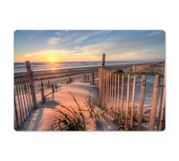 KitchenYeah© 6 Manteles Individuales de Plástico 45x30 cm Antimanchas Antideslizantes Tapete Rectangular Mesa Comedor Salvamantel Lavable Playa - Mar - Duna - Atardecer - Paisaje