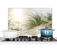 KitchenYeah© Antisalpicaduras Cocina 70x50 cm Protector Salpicaduras Pared Chapa Aluminio Kitchen Panel Vitrocerámica Accesorios Salpicadero Decoración Duna - Islas - Agua