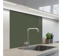 KitchenYeah© Antisalpicaduras Cocina 80x80 cm Adhesivo Salpicadero Protector Salpicaduras Sink Splash Guard Verde - Oliva - Color - Verde - Sólido - Verde Oliva