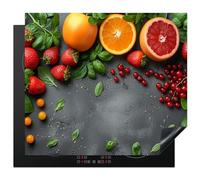 KitchenYeah© Cubre Vitrocerámica - Protector Vitroceramica Induccion 60x52 cm - Tapa Vitroceramica - Protector de Vitroceramica Fruta - Concreto - Naranja - Fresa